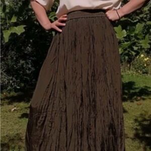 Coldwater Creek Elegant Brown Suede-Like Maxi Skirt sz Petit XL